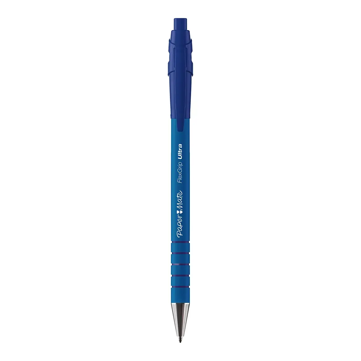 Stylo bille Papermate Flexgrip Ultra bleu rétractable pointe moyenne 1 mm - Pack de 5 - Stylos billes-2