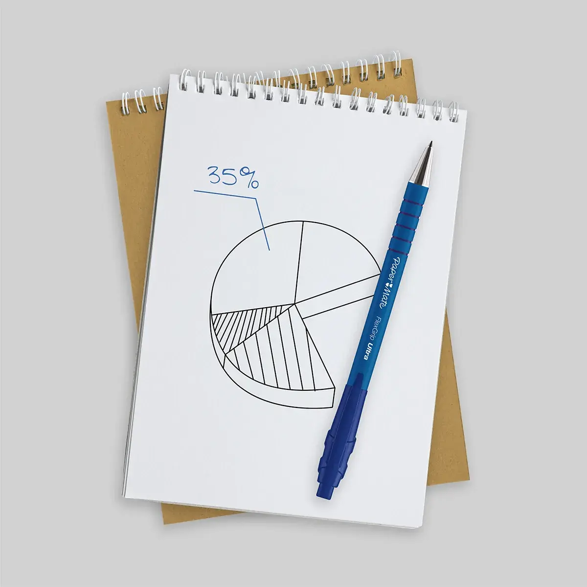 Stylo bille Papermate Flexgrip Ultra bleu rétractable pointe moyenne 1 mm - Pack de 5 - Stylos billes-5
