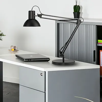 Lampe de bureau LED Unilux Success pince et socle noire - Ergonomie bureautique -6