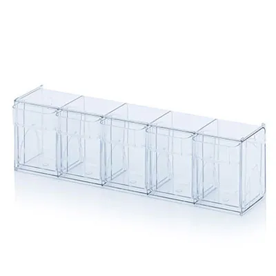 Bac 5 tiroirs basculants transparent 60 x 13,3 x 16,4 cm - Bac-tiroir basculant - Bloc 5 tiroirs basculants - Blocs tiroirs