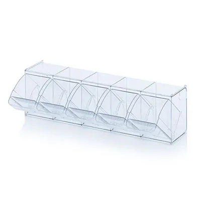 Bac 5 tiroirs basculants transparent 60 x 13,3 x 16,4 cm - Bac-tiroir basculant - Bloc 5 tiroirs basculants - Blocs tiroirs-4