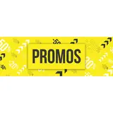 Affiche PROMOS 115 x 40 cm jaune/blanc/noir papier ½  mat 170 g/m² - Affiches Soldes, Panneau soldes
