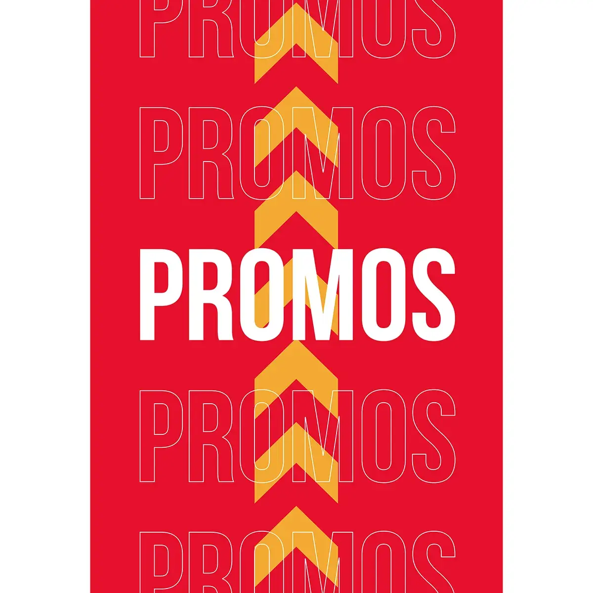 Affiche PROMOS rouge/jaune 80 x 115 cm – papier ½ mat 190g - Affichage vitrine - Affiches Soldes
