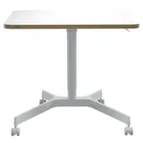 Bureau de coworking assis-debout manuel Leitz Ergo blanc 80×60 cm + H 75–114 cm - Bureaux, Tables de travail