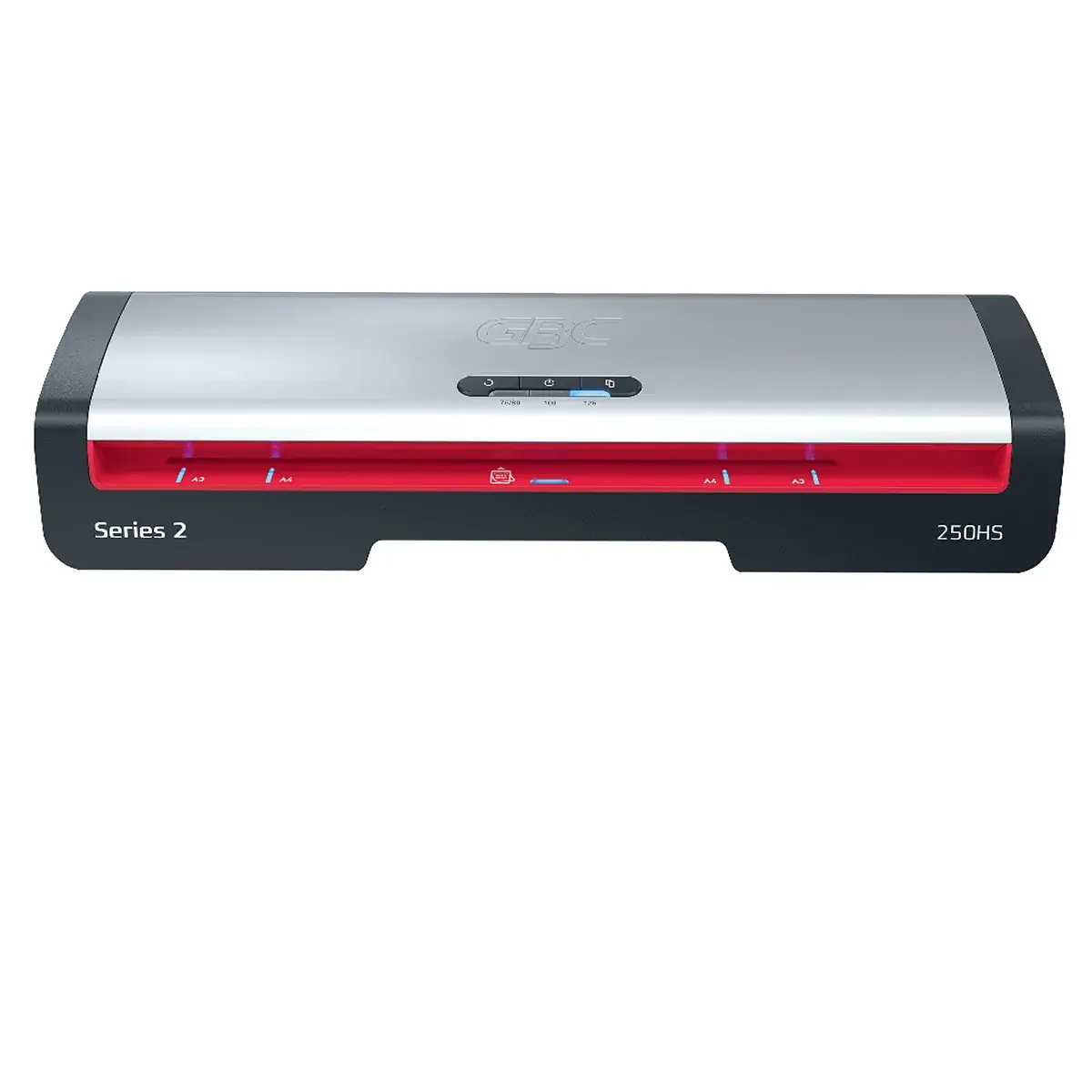 Plastifieuse A3 GBC 250HS prête en 1 min, pour pochettes de 75 à 125 microns - Argent / Noir / Rouge - Plastifieuses, Pochettes de plastification
