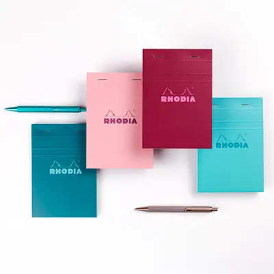 Bloc note agrafé Rhodia Reflets Pastel N°12 5/5 - 80 feuillets - 11,8 x 8,3 cm - Cahiers et blocs notes-5