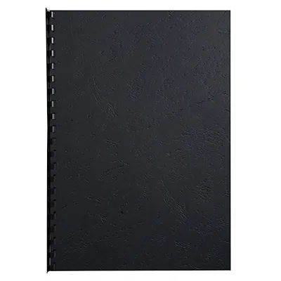 Couverture de reliure Grain cuir A4 noir 270g/m² - Plat de couverture - Paquet de 25 - Relieuses-2