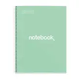 Bloc note Notebook A4 Emotion 80F Quadrillé 5x5 90g - Menthe - Cahiers et blocs notes