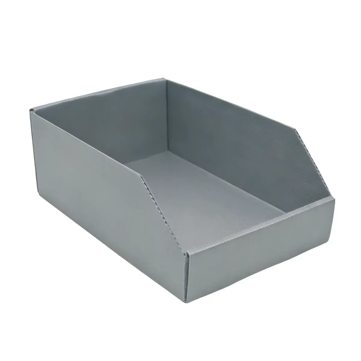 Bac à bec plastique polypropylène alvéolaire 4,3L 19 x 30 x 5,5 / 10,5 cm – Gris - Lot de 10 - Bacs à bec