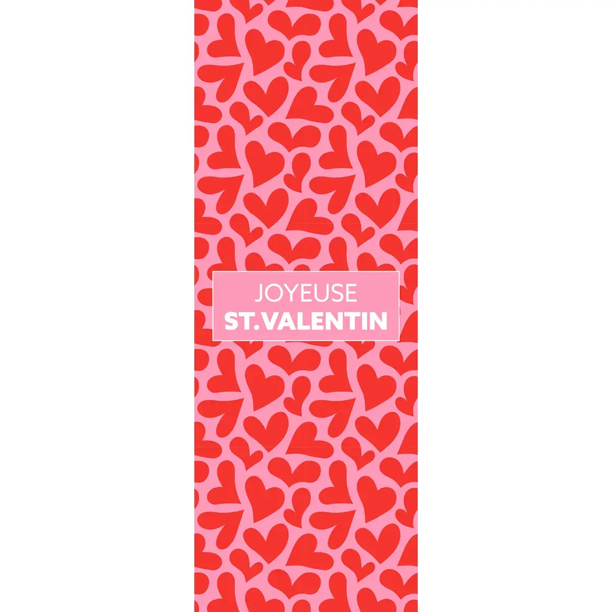 Affiche Saint Valentin Rose/Rouge/Coeurs 42 x 119 cm - Affiche vitrine - Affiches Saisonnières