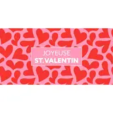 Affiche Saint Valentin Rose/Rouge/Coeurs 40 x 20 cm - Affiche vitrine - Affiches Saisonnières