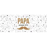Affiche fête des pères horizontale 84 x 30 cm motif papa moustache