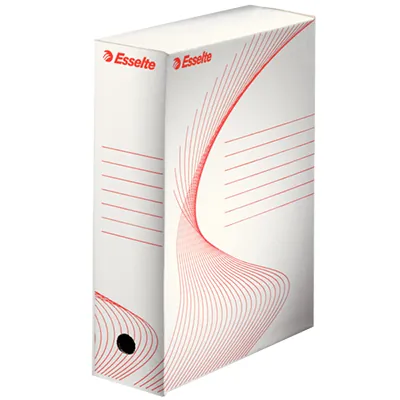 Boîte à archives carton Esselte Boxy A4 100 mm - Blanc – Paquet de 25 - Boîtes archives, Boîtes de transfert