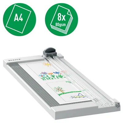 Rogneuse papier A4 Leitz Precision Home – 8 feuilles - Guillotines papier, Rogneuses papier, Plaques de découpe-2