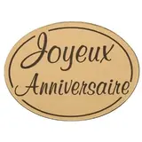 Étiquettes cadeaux adhésives Joyeux anniversaire Or 40 x 30 mm - Boîte de 500  - Étiquettes cadeaux adhésives