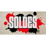 Affiche SOLDES Street Art rouge/noir 80 x 40 cm – papier couché ½ mat 170 g/m² - Affiches Soldes, Panneau soldes
