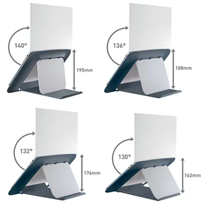 Support pour ordinateur portable Leitz Ergo Cozy gris – réglable 13 à 17 - Ergonomie bureautique -3