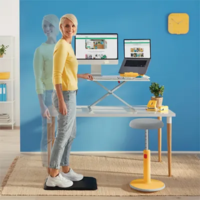 Support pour ordinateur portable Leitz Ergo Cozy gris – réglable 13 à 17 - Luminaires bureau, Ergonomie bureautique -5
