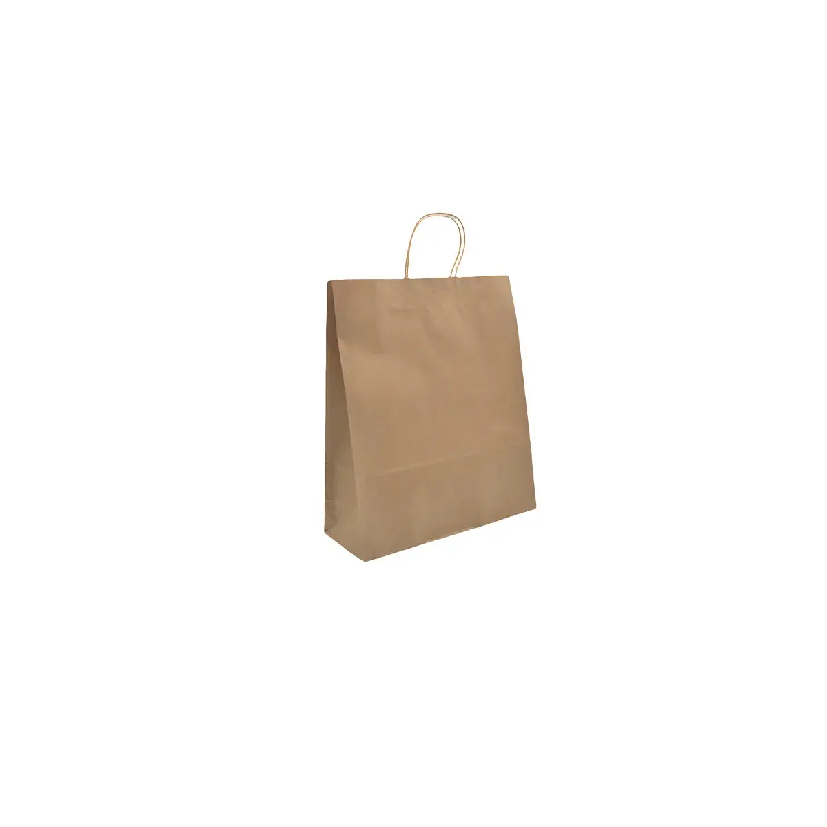 Sacs kraft brun poignées torsadées 16x7x22 cm - Paquet de 100 - Sacs kraft brun poignées torsadées