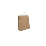 Sacs kraft brun poignées torsadées 16x7x22 cm - Paquet de 100 - Sacs kraft brun poignées torsadées