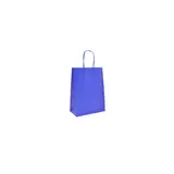 Sacs kraft bleu roi poignées torsadées assorties 12+6x15 cm – Paquet de 100 - Sacs kraft couleur poignées torsadées