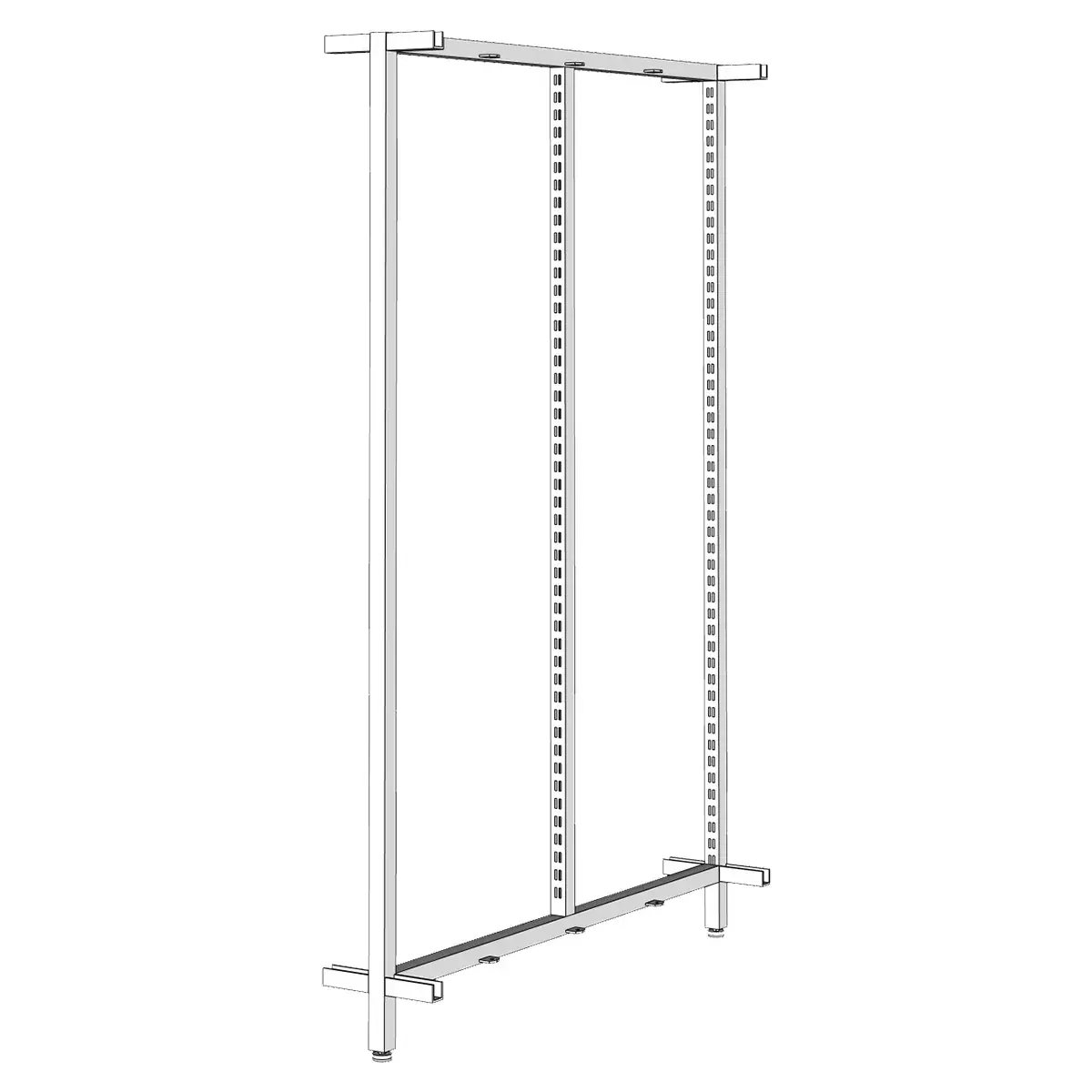 Cadre de Milieu pour Module Central Square Noir Sablé H.133 cm - Ligne Square 25 noir-2