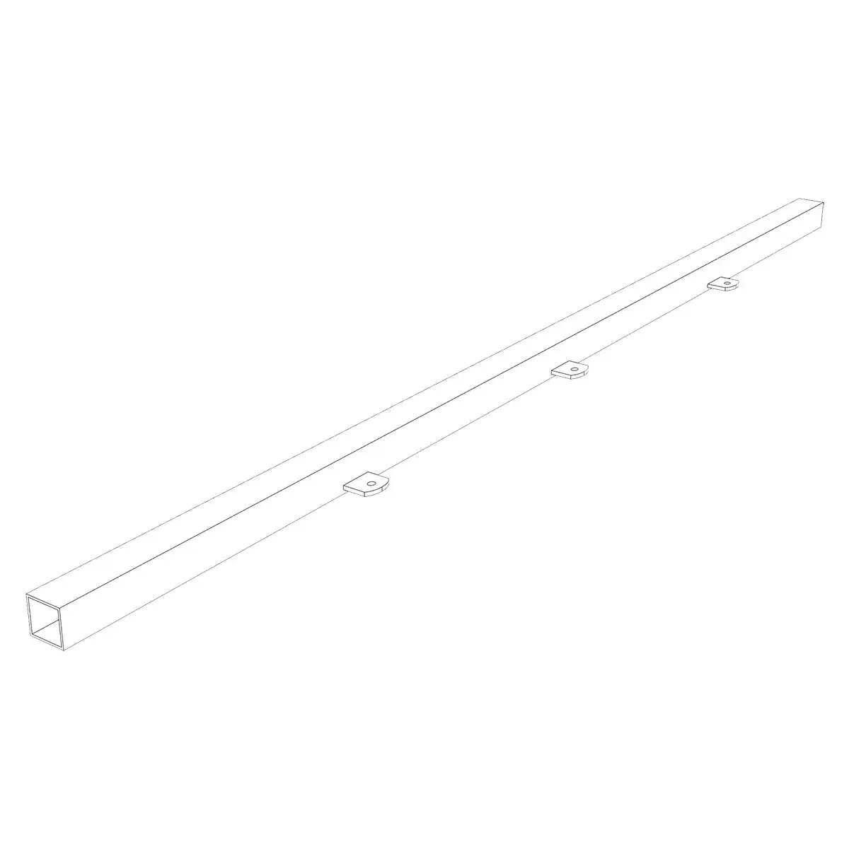 Entretoise pour Module Central Square Noir Sablé L.97,8 cm - Lot de 4 - Ligne Square 25 noir-2
