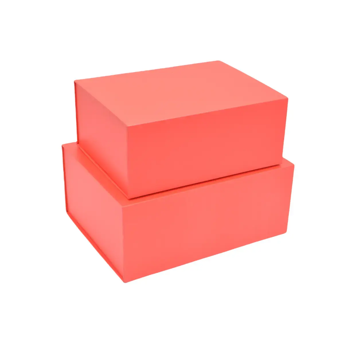 Boîte cadeau pliable rouge 33x25,5x14cm – Paquet de 5 - Boites cadeaux carton pliables-3