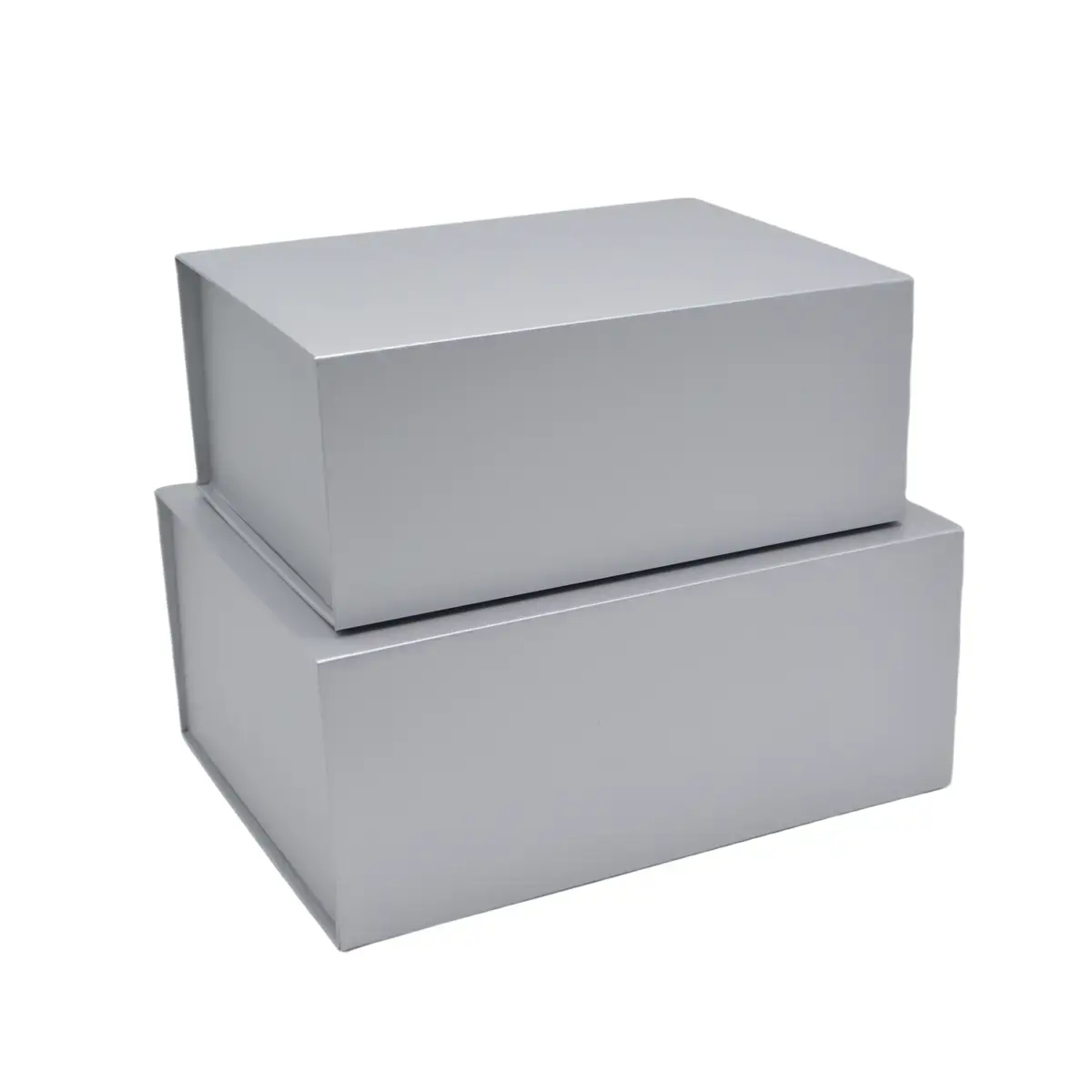 Boîte cadeau pliable argent 29x22x12cm – Paquet de 5 - Boites cadeaux carton pliables-3