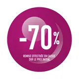 Sticker Soldes “-70%” Rose – Pastille adhésive ø10mm - Lot de 500 - Étiquettes adhésives Soldes, Étiquettes promotionnelles