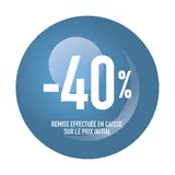 Sticker Soldes “-40%” Bleu – Pastille adhésive ø25mm - Lot de 500 - Étiquettes adhésives Soldes, Étiquettes promotionnelles