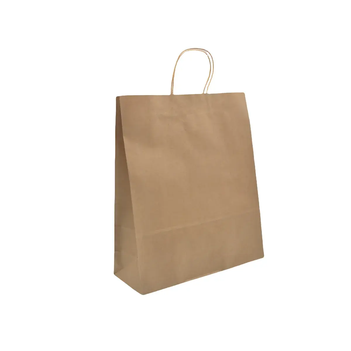 Sacs kraft brun poignées torsadées 32x12x41 cm - Paquet de 100 - Sacs kraft brun poignées torsadées