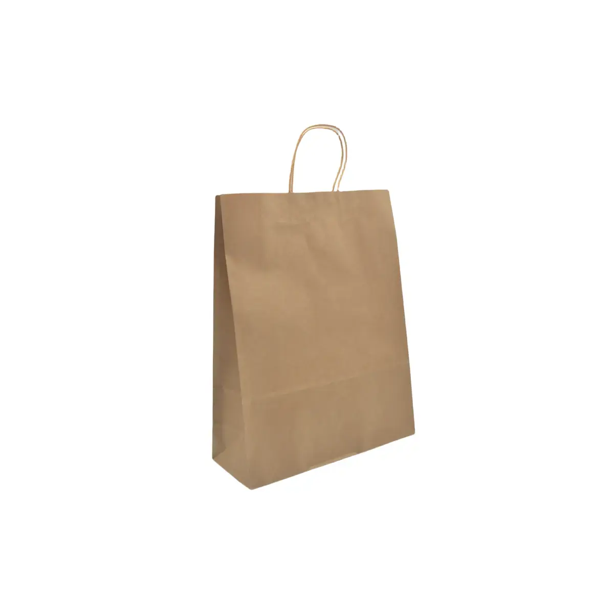 Sac kraft Brun poignées torsadées 35 x 14 x 35 cm 100 g/m² – Sac papier - Paquet de 100 - Sacs kraft brun poignées torsadées