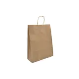Sac kraft Brun poignées torsadées 35 x 14 x 35 cm 100 g/m² – Sac papier - Paquet de 100 - Sacs kraft brun poignées torsadées