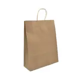 Sacs kraft brun poignées torsadées 35x14x45 cm - Paquet de 100 - Sacs kraft brun poignées torsadées