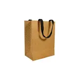 Sac luxe kraft brun / noir à poignées papier – L 18 x P 10 x H 23 cm – Paquet de 10 - Sacs kraft luxe