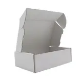 Carton d'expédition blanc 25x20,2x7 cm – Boîte carton kraft renforcé 350g – fermeture sans adhésif - Lot de 20