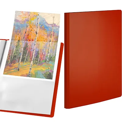 Porte-vues A4 80 vues – Protège-documents 40 pochettes souple - Rouge - Protèges-documents, Porte-vues