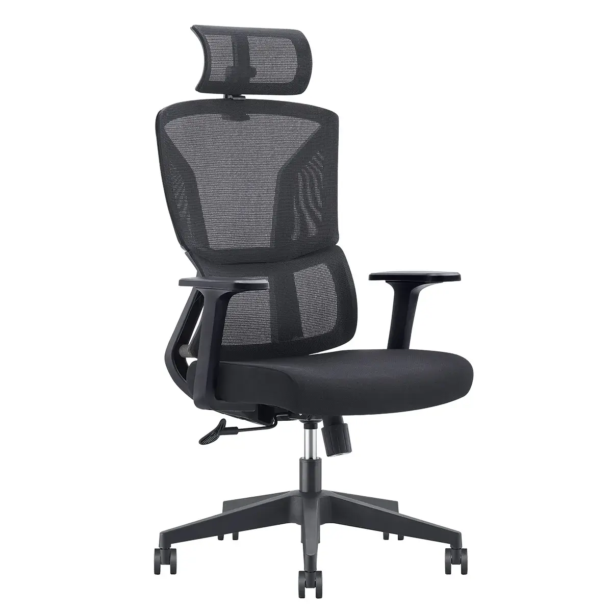 Fauteuil de bureau ergonomique haut dossier avec appui‑tête 520 Noir - Dossier résille, soutien lombaire, charge 110 kg - Sièges de bureaux-2