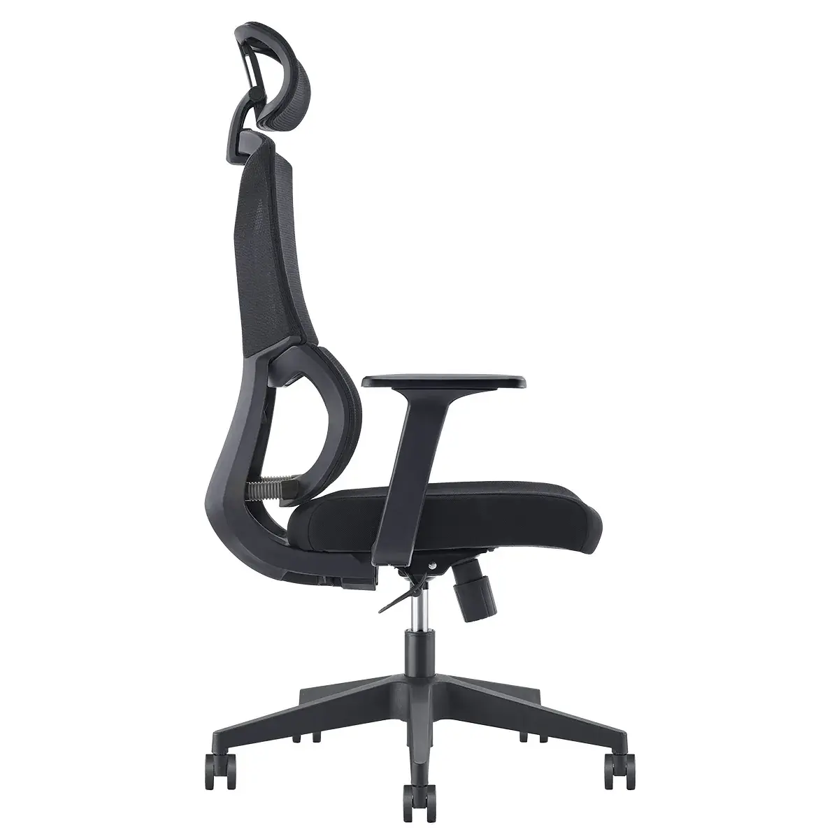Fauteuil de bureau ergonomique haut dossier avec appui‑tête 520 Noir - Dossier résille, soutien lombaire, charge 110 kg - Sièges de bureaux-3