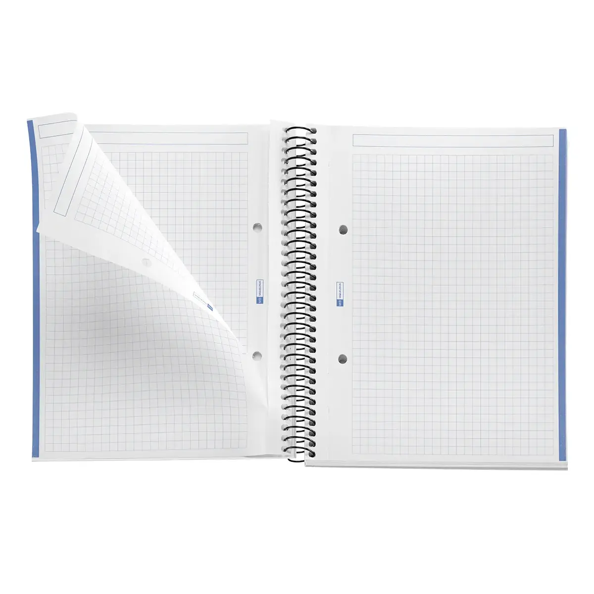 Cahier à spirale Miquelrius 5/5 - A5 - Bleu - L 14,8 x H 21 cm - Cahiers et blocs notes-2