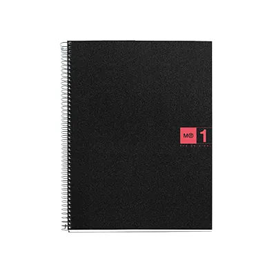 Cahier à spirale Miquelrius 5/5 - A4 - Rouge - L 21 x H 29,7 cm - Blocs notes, Cahiers