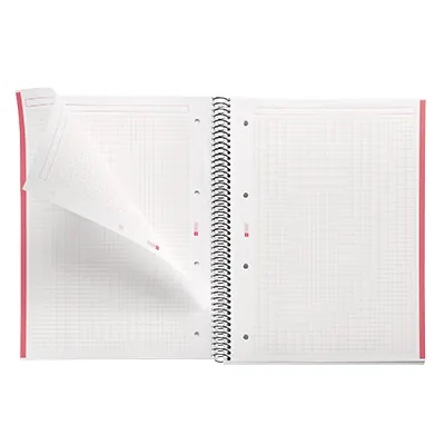 Cahier à spirale Miquelrius 5/5 - A4 - Rouge - L 21 x H 29,7 cm - Blocs notes, Cahiers-2