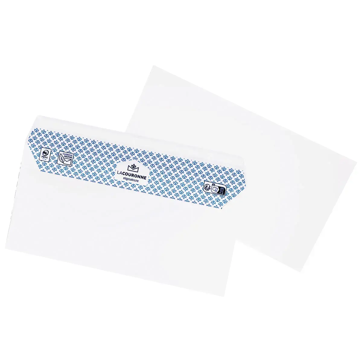 Enveloppe blanche DL 110 x 220 mm 90g sans fenêtre La Couronne - Boîte de 200 - Enveloppes blanches