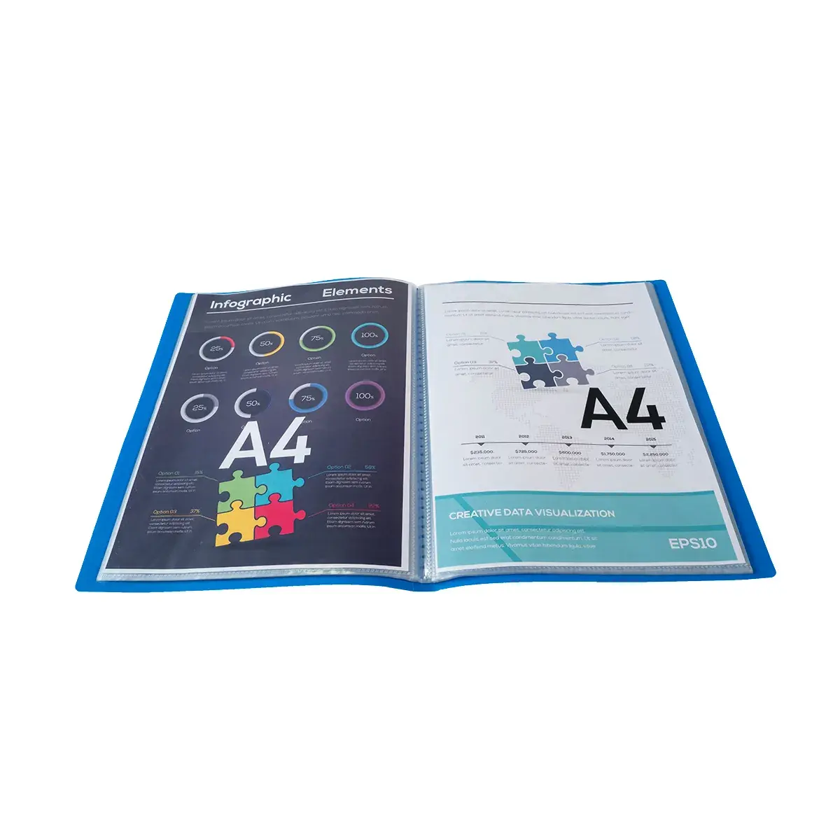 Porte vues personnalisable KreaCover A4 - 40 Vues (20 Pochettes) - Protège documents - Coloris assortis - Protèges-documents, Porte-vues-5