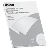 Pochettes de plastification à chaud A4 80 microns brillantes Ibico© - Paquet de 100 - Plastifieuses