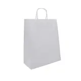 Sacs kraft blanc poignées torsadées 32 x 12 x 41 cm - Sac papier blanc - Paquet de 100 - Sacs kraft blanc poignées torsadées
