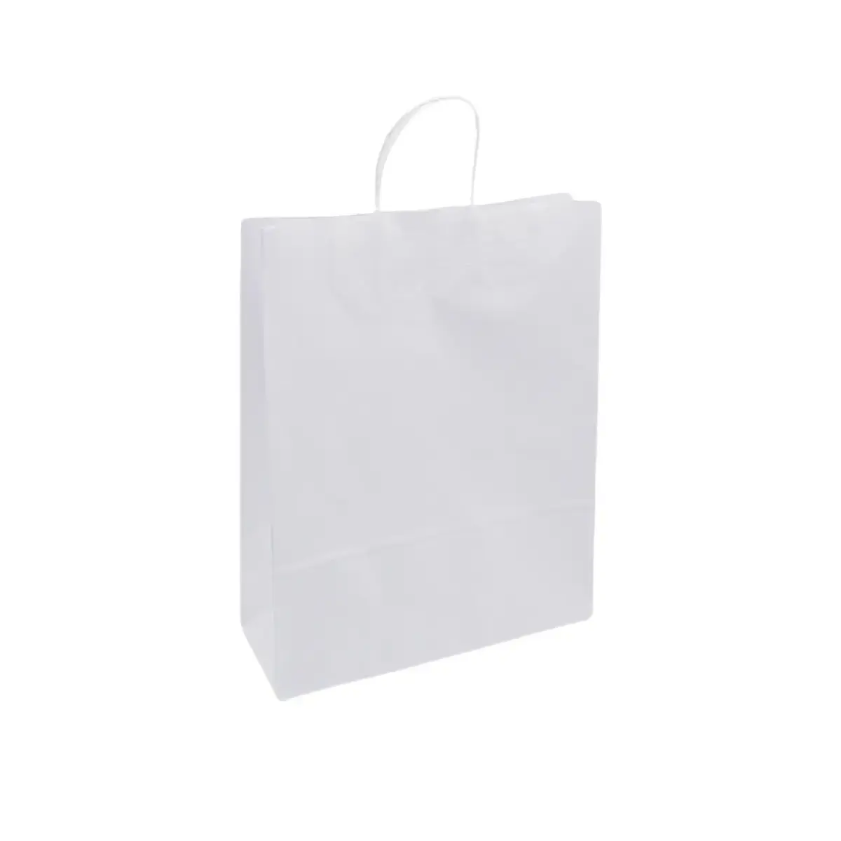 Sacs Kraft Blanc Poignées Torsadées 35x14x45 cm - Paquet de 100 - Sacs kraft blanc poignées torsadées