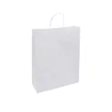 Sacs Kraft Blanc Poignées Torsadées 35x14x45 cm - Paquet de 100 - Sacs kraft blanc poignées torsadées