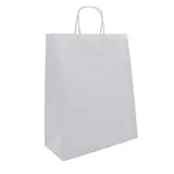 Sac kraft blanc poignées torsadées 46 x 16 x 49 cm 110g/m² - Sac papier blanc - Paquet de 100 - Sacs kraft blanc poignées torsadées